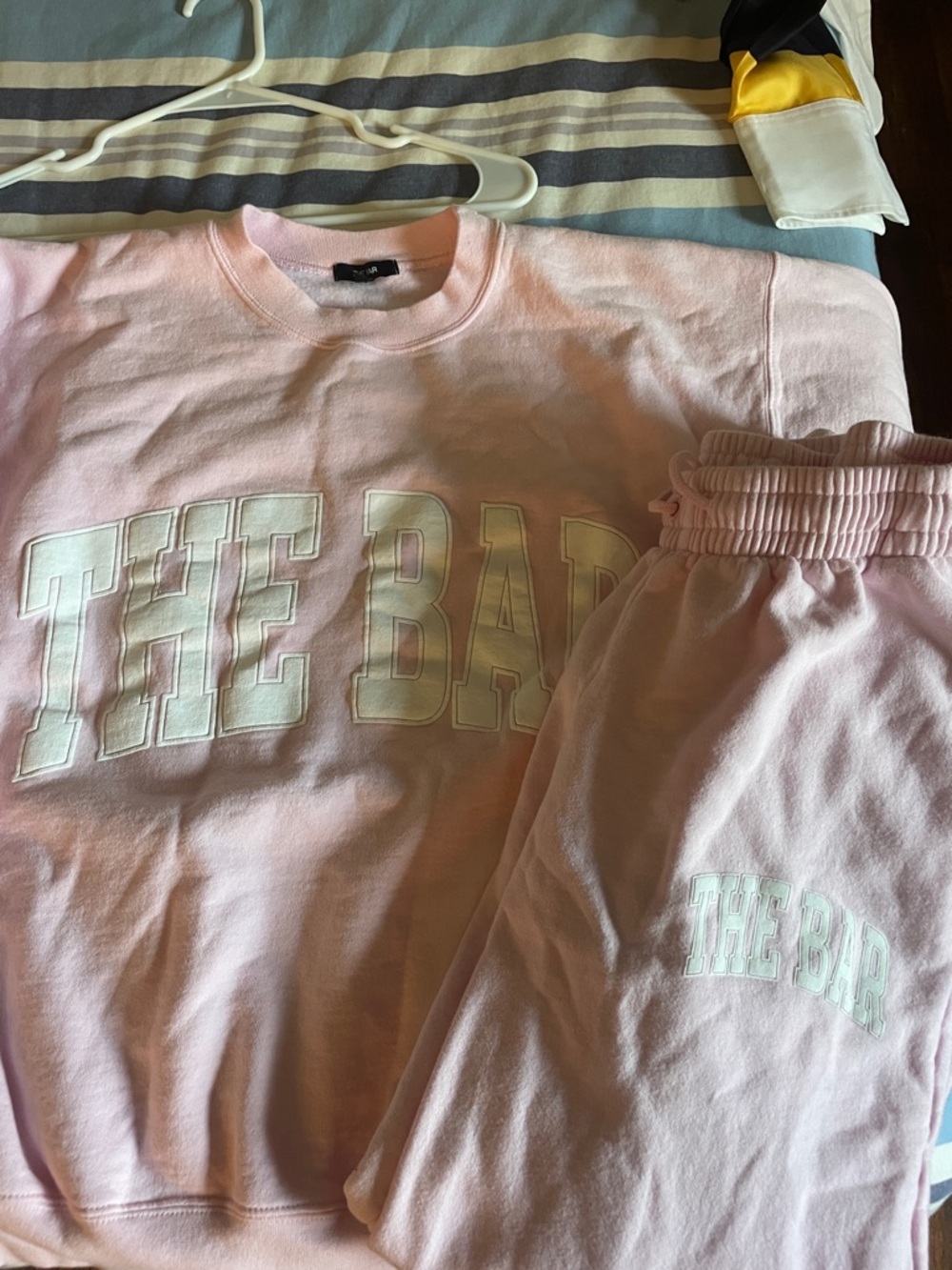 The Bar Pink Pullover & Sweatpants Set